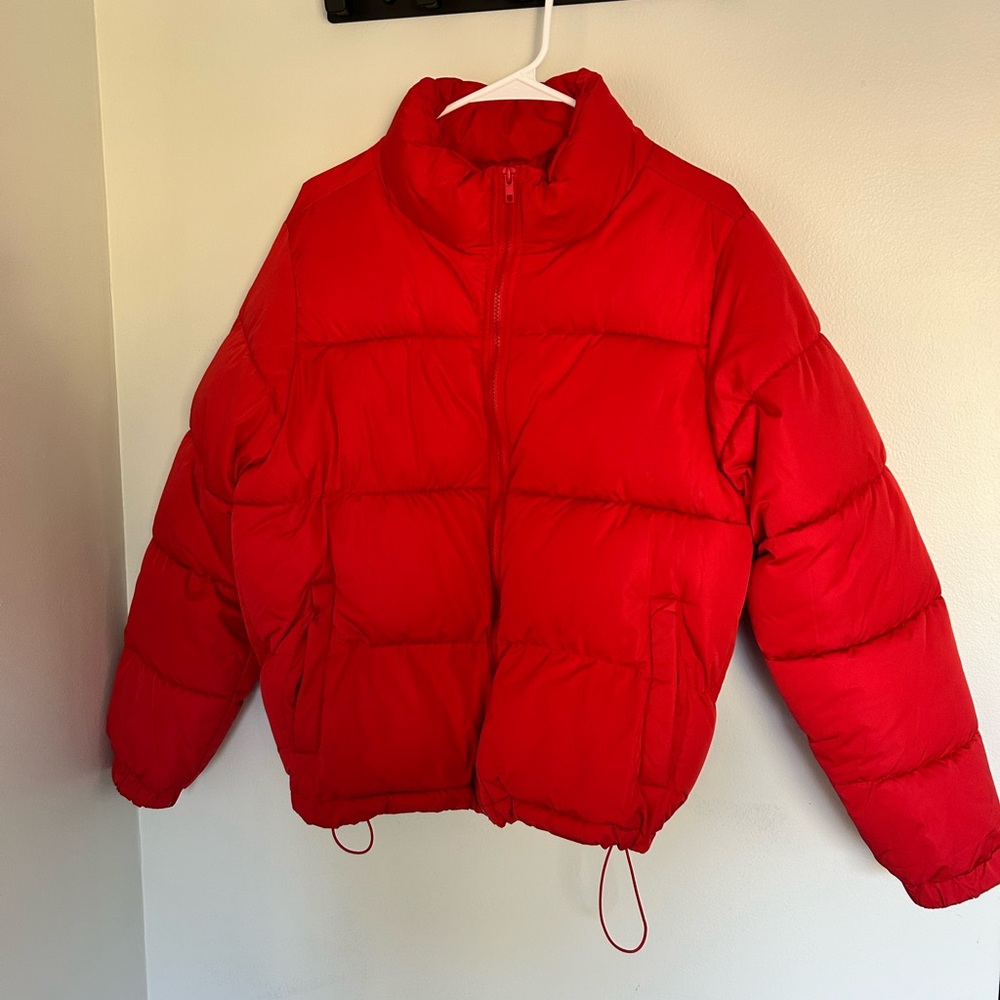 Forever 21 Bright Red Quilted Jacket